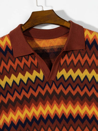 Retro Pullover Zickzackmuster