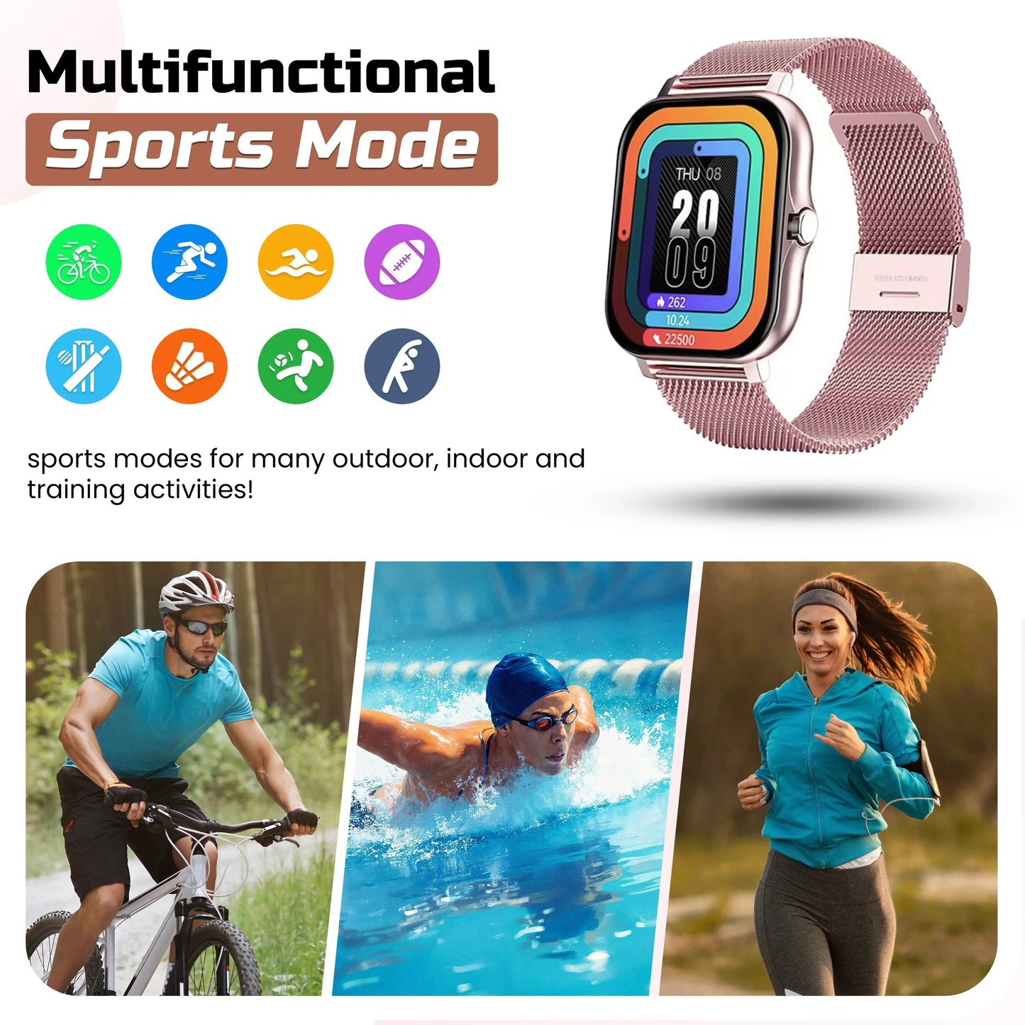 Damen Smartwatch Gesundheitsüberwachung Schlank