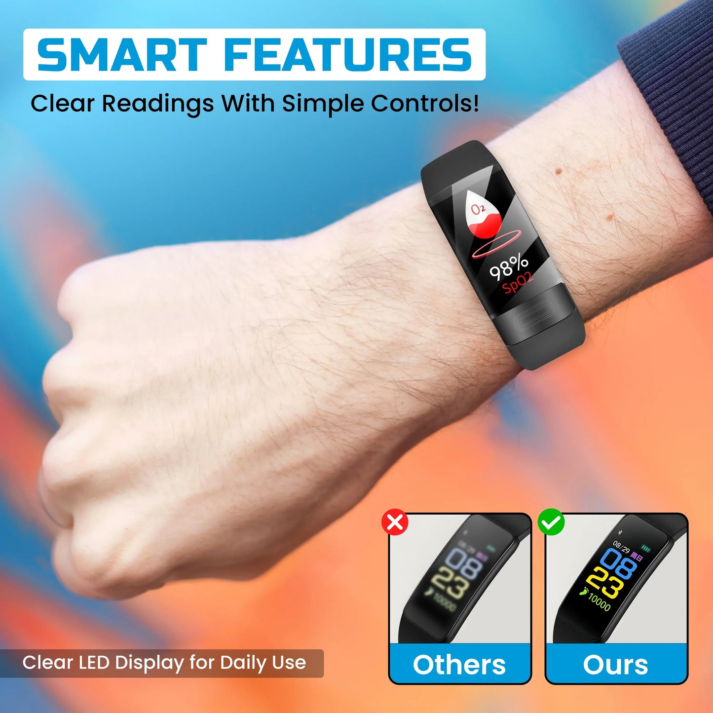 Senioren Smartwatch Aktivitätsverfolgung LED Display