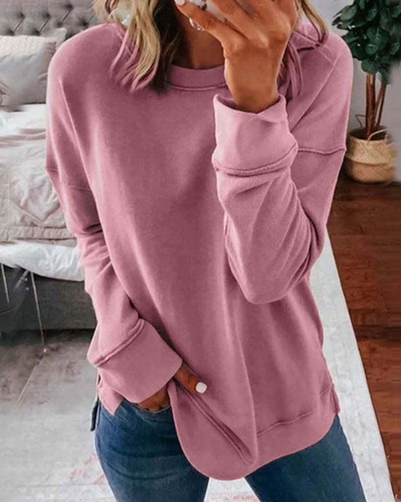 Norvielle Damen Sweatshirt Einfarbig
