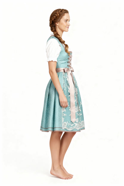 Damen Dirndl Traditionell mit Schürze für Oktoberfest