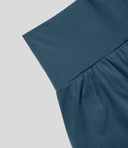 Damen Yoga-Shorts 2-in-1 Multifunktionshose mit Taschen