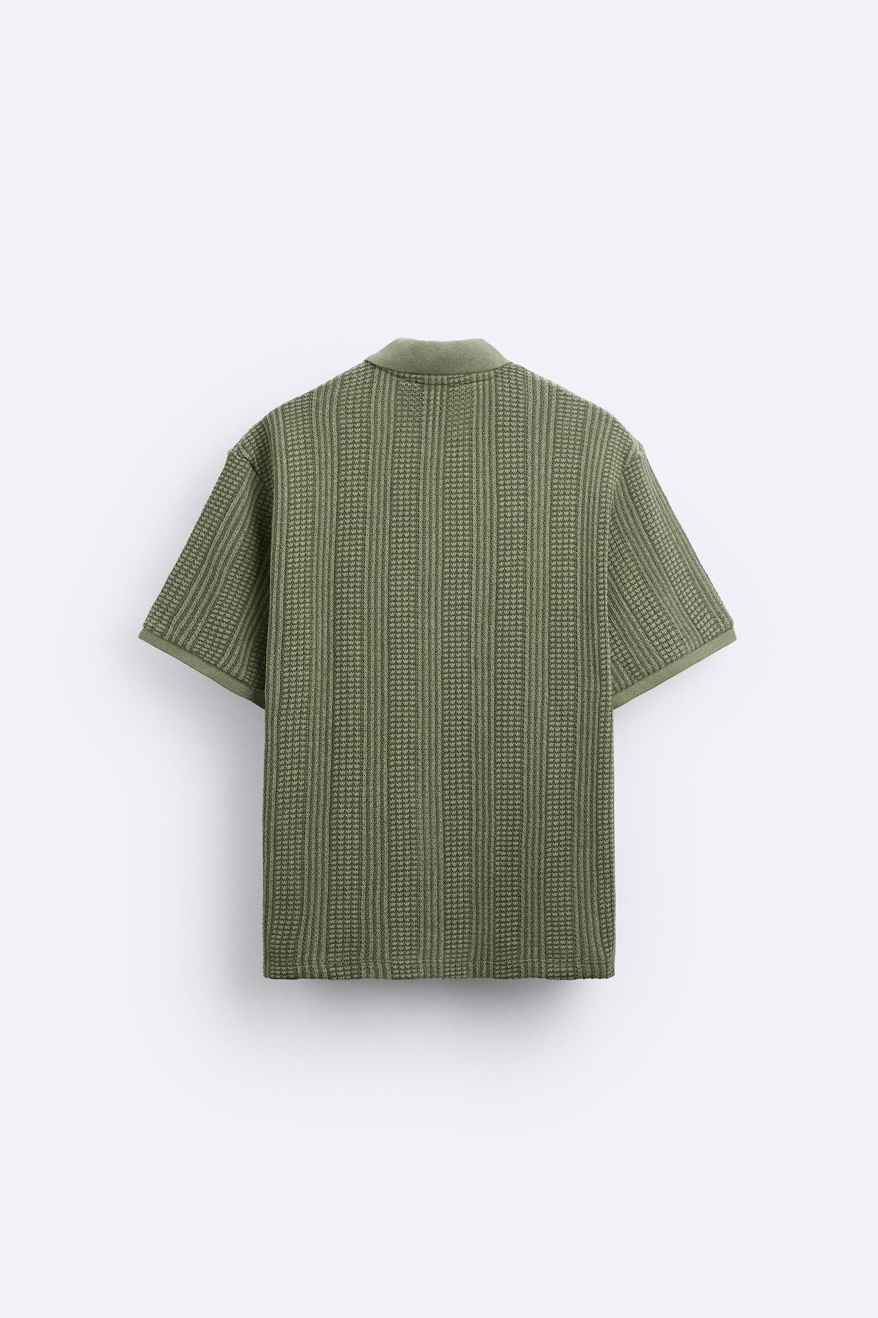 Herren Strickpoloshirt Reißverschluss V-Ausschnitt