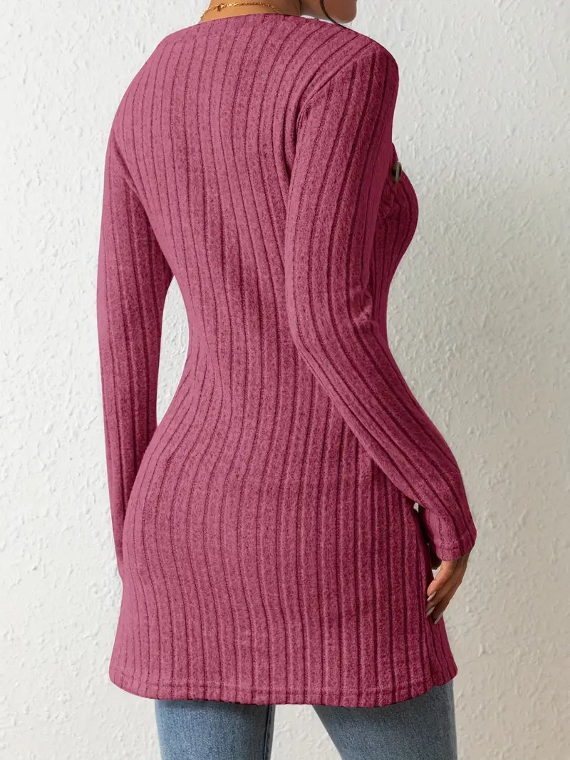 Norvielle Damen Gerippter Pullover