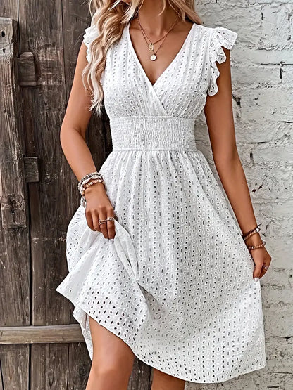 Damen Wickelkleid Raffung Feminin