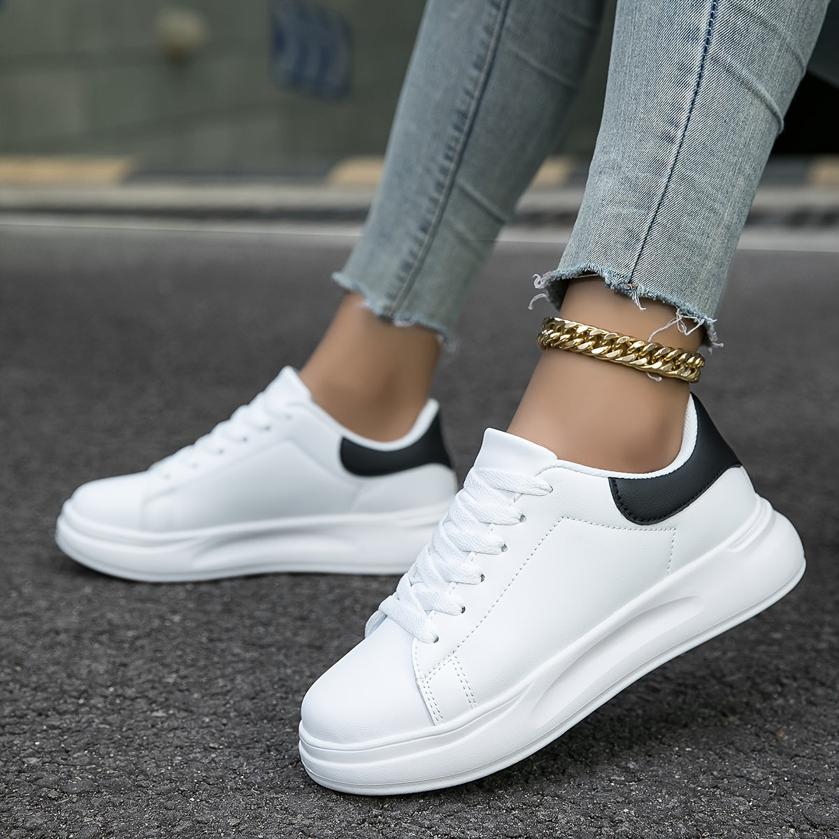 Damen Sneaker Weiß Bequem