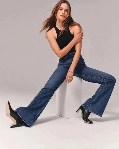 Norvielle Damen Bootcut Jeans Shaping Effekt