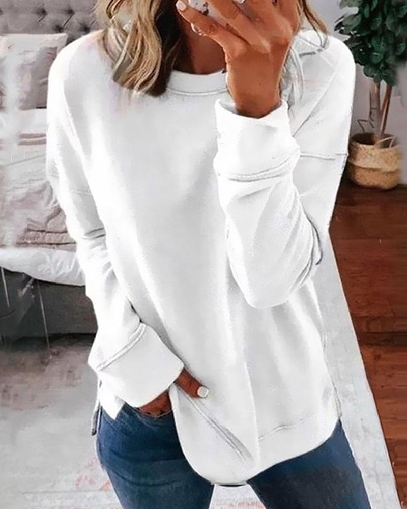 Norvielle Damen Sweatshirt Einfarbig