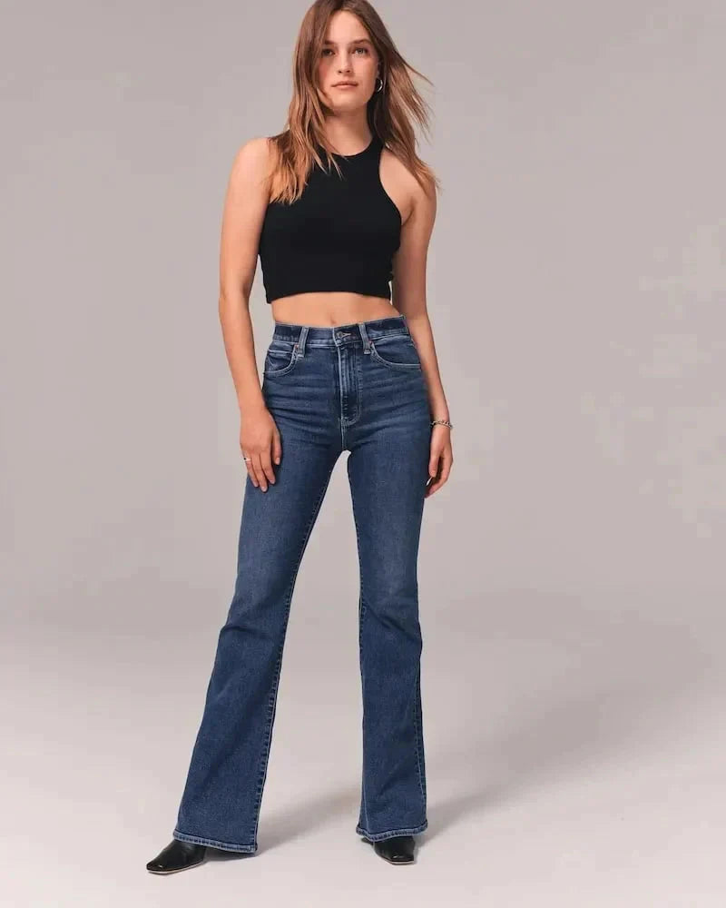 Norvielle Damen Bootcut Jeans Shaping Effekt