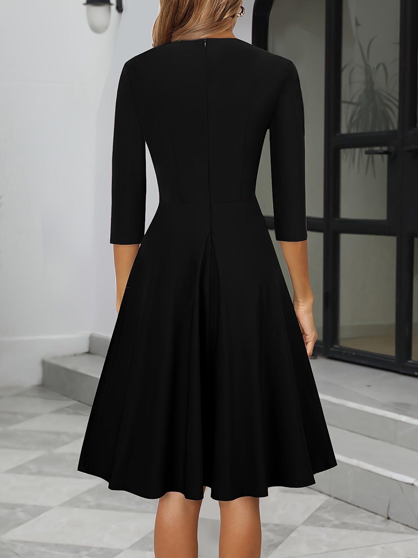 Damen Abendkleid Midi Länge Elegantes Design