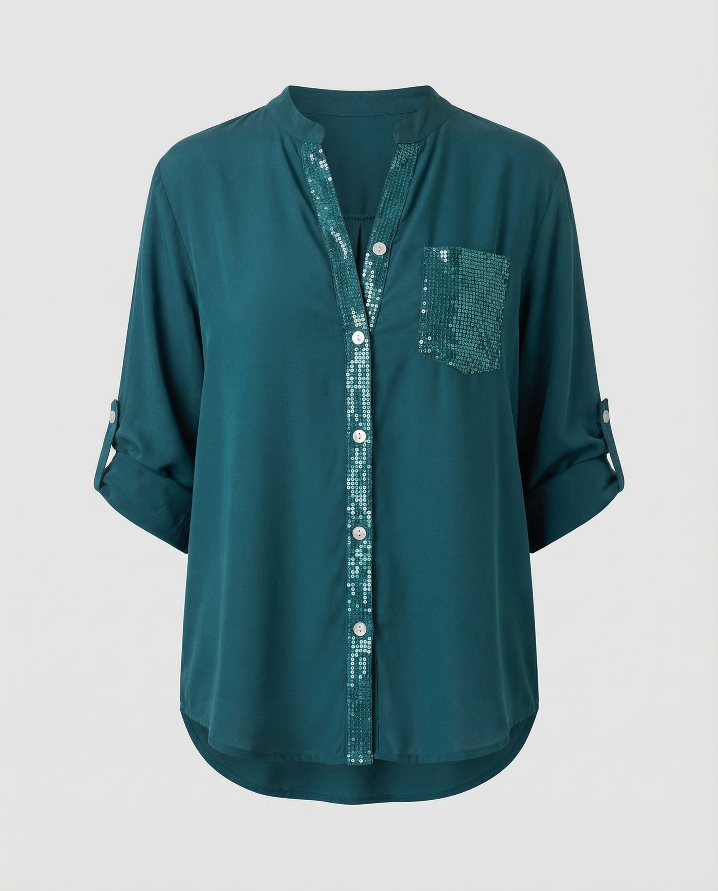 Damen Glitzerbluse Pailletten
