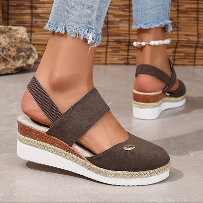 Damen Sandalen Auf Plattform Rutschfest Elastisch