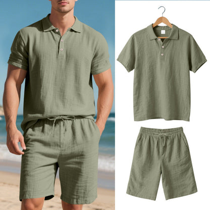 Norvielle Damen Kurzärmliges Poloshirt und Shorts Strandanzug