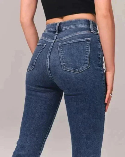 Norvielle Damen Bootcut-Jeans Figurformend