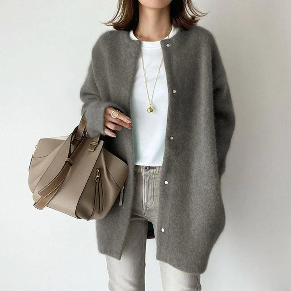 Norvielle Damen Strickmantel Weich