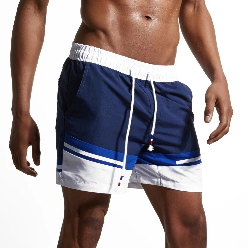 Norvielle Herren Badeshorts Schnelltrocknend Farbblock Muster