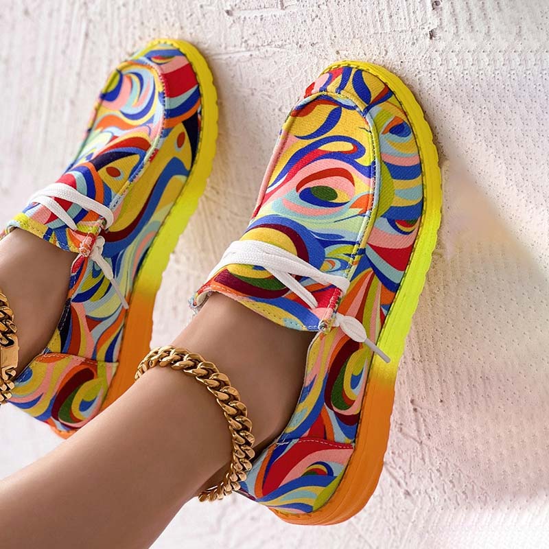 Norvielle Damen Bunte Turnschuhe