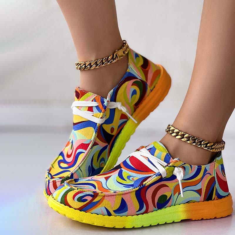 Norvielle Damen Bunte Turnschuhe