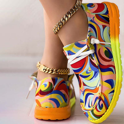 Norvielle Damen Bunte Turnschuhe