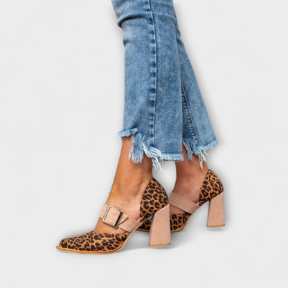 Avano Damen Leopardenmuster Absatzsandalen