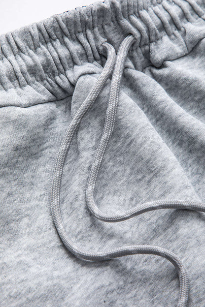 Damen Zweiteiliges Sweat-Set Kariert Grau