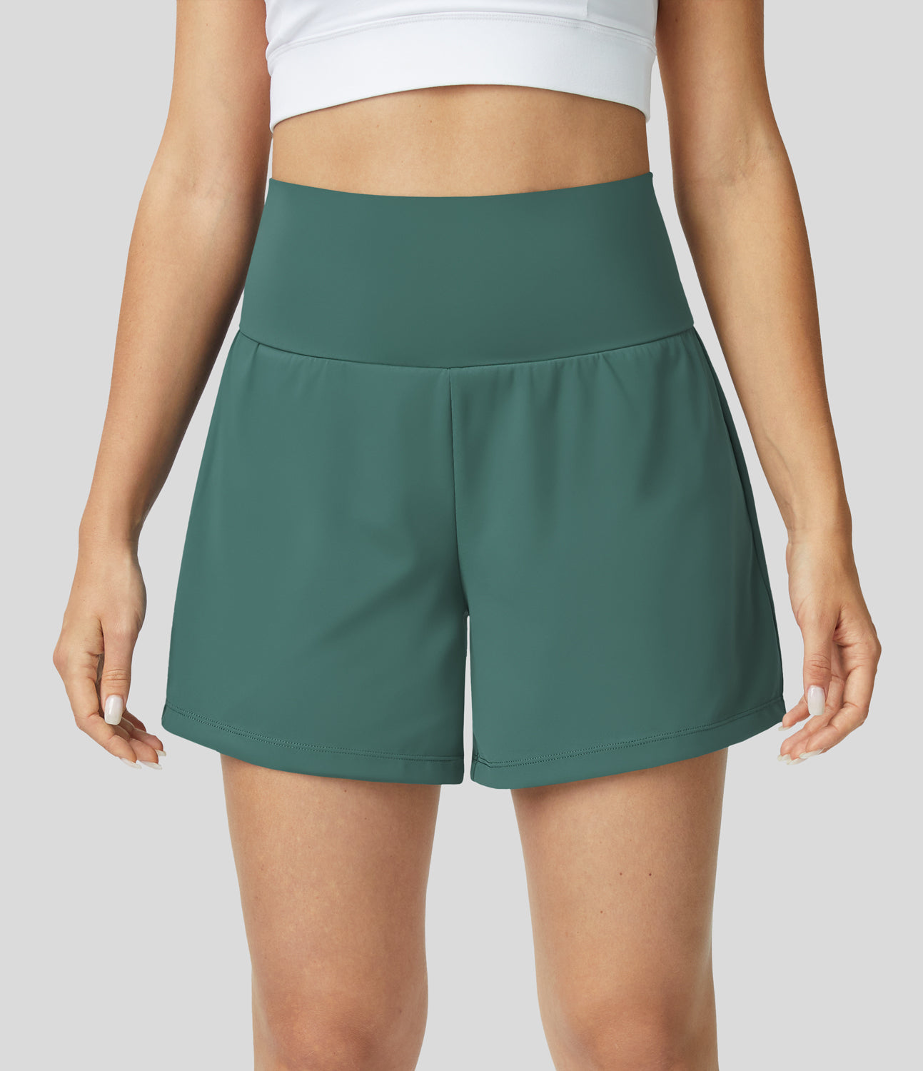 Damen Yoga-Shorts 2-in-1 Multifunktionshose mit Taschen
