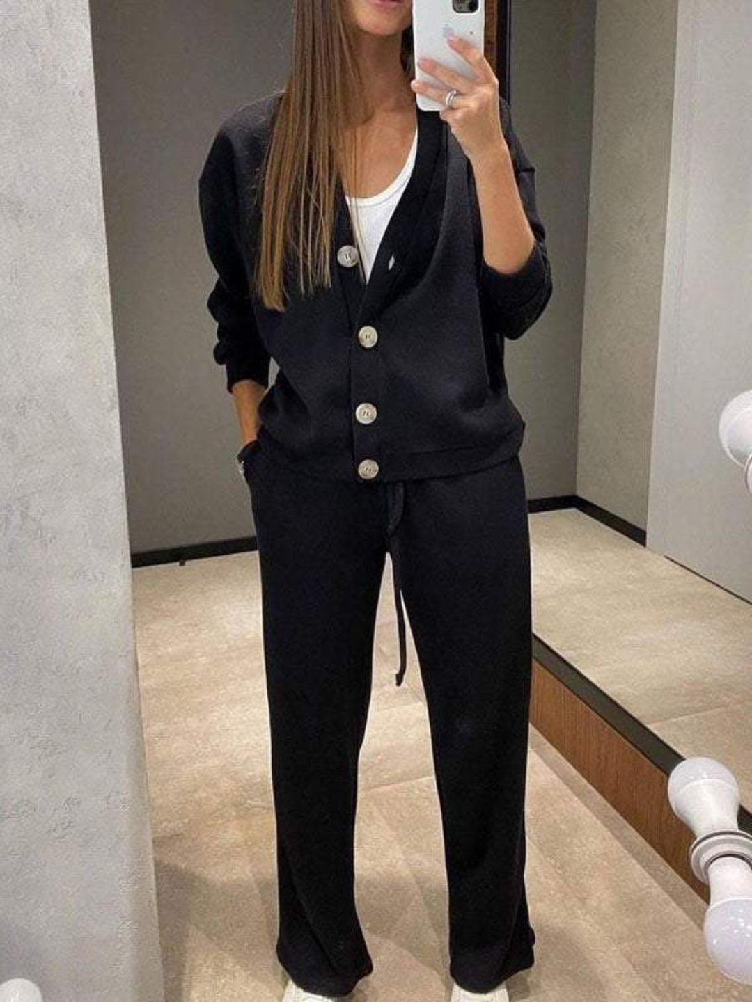Damen Hosen-Set 3-teilig Lockerer Schnitt