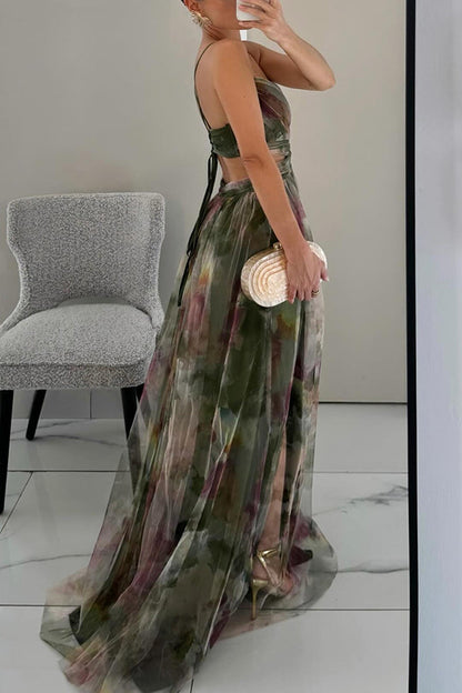 Damen Maxi-Kleid Faltenrock