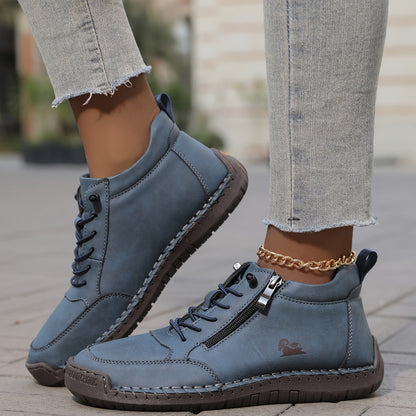 Damen Bequeme Schnürschuhe Reißverschluss