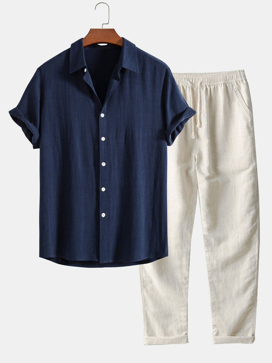 Herren Sommer-Set Kurzarmhemd Hose - Norvielle