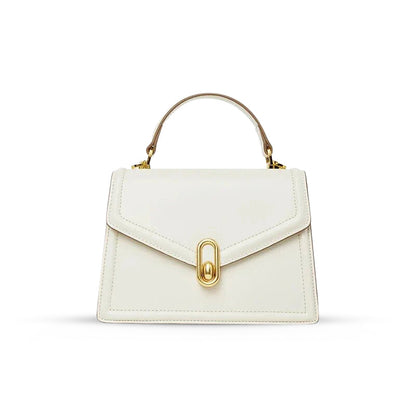 Damenhandtasche Strukturiert Leder -Handle Goldfarben