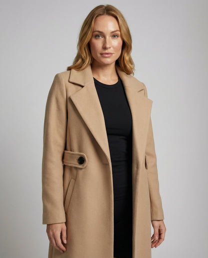 Damen Slim Wollmantel Winter