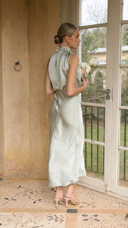 Elegantes Damen Abendkleid Lang Glänzend