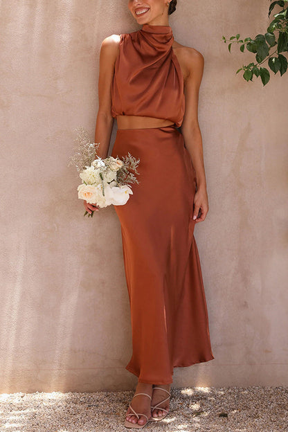 Damen Maxi Kleid Hochzeitsgast Neckholder