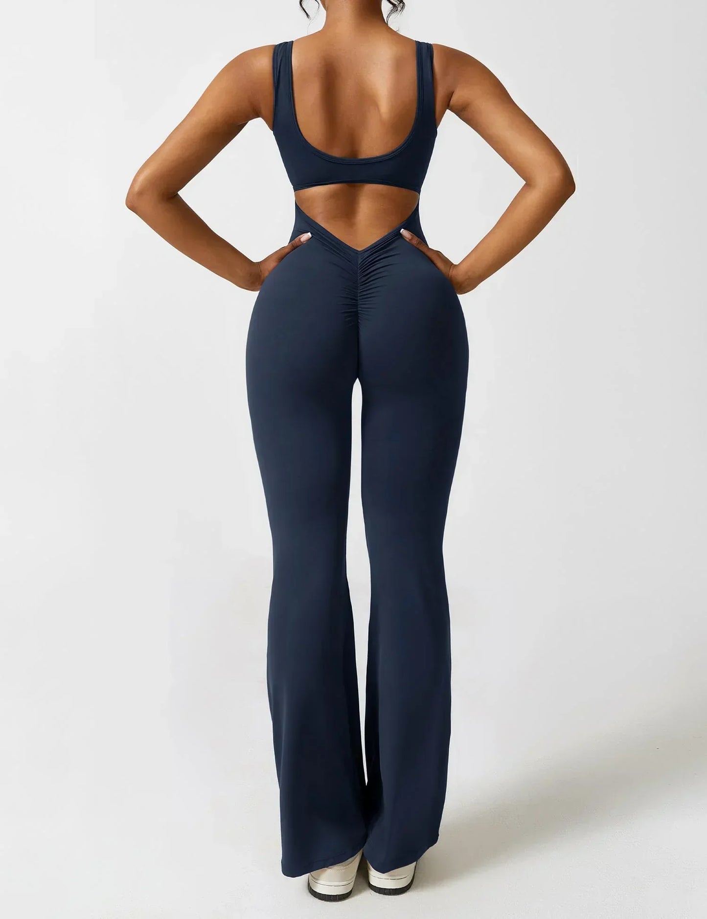Damen Jumpsuit Enganliegend Weite Bein Komfort