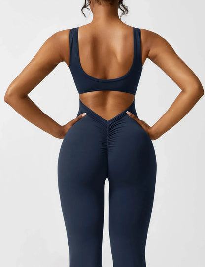 Damen Jumpsuit Enganliegend Weite Bein Komfort