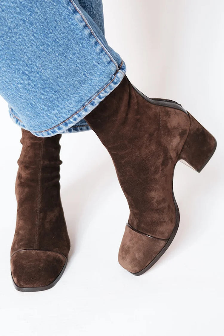 Damen Stiefeletten Blockabsatz Soft Schwarz - Norvielle