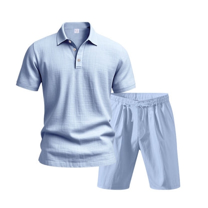 Norvielle Damen Kurzärmliges Poloshirt und Shorts Strandanzug