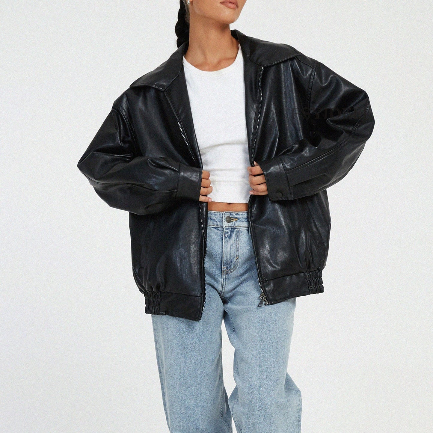 Damen Oversized Zip-Up Jacke Modern