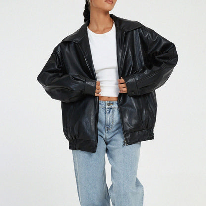 Damen Oversized Zip-Up Jacke Modern