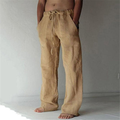 Herren Leinenhose Atmungsaktiv Beige
