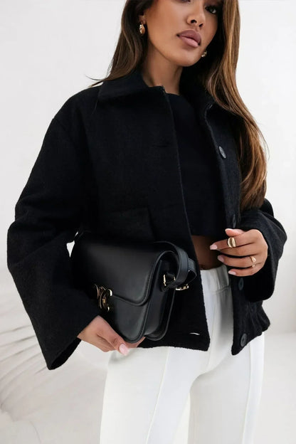 Damen Kurzjacke Große Taschen Stylisch