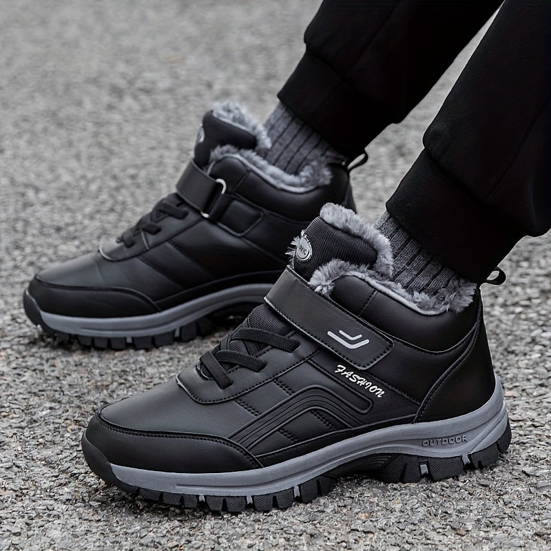 Herren Winterstiefel Sneaker-Stil Warmfutter Mittelhoher Schnitt