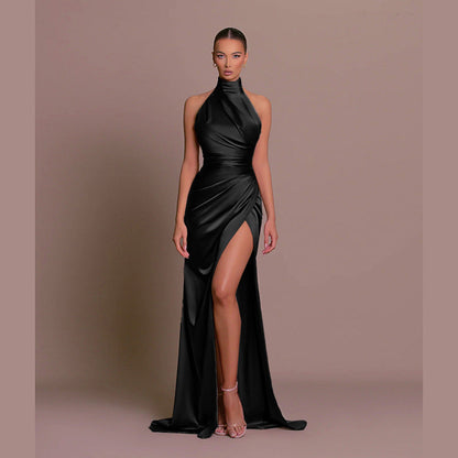 Norvielle Damen Ärmelloses Langkleid Herbstkragen