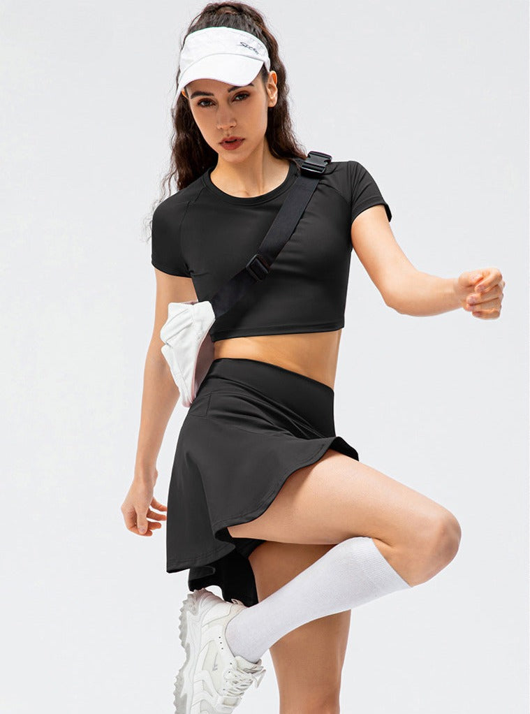 Damen Tennisrock mit Shorts Sportlich Leicht