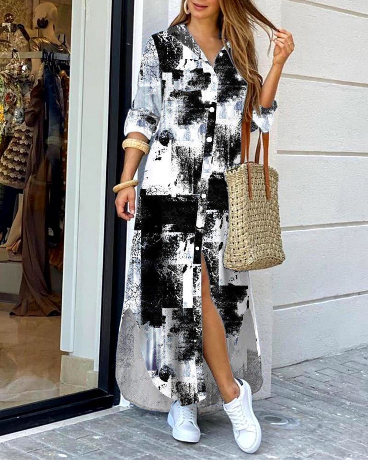 Damen Hemdkleid Modestil Baumwolle