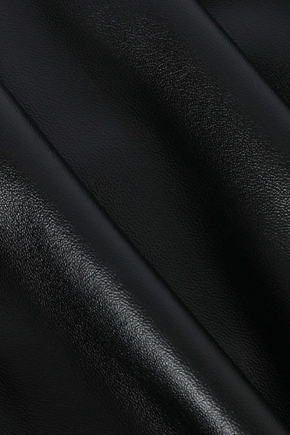 Damen Midirock Kunstleder Asymmetrisch