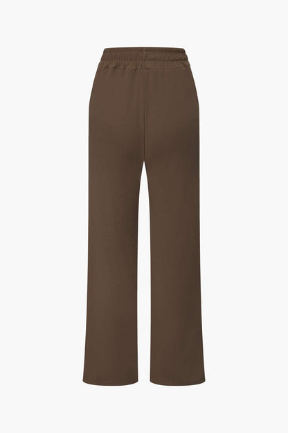 Damen Zweiteiler-Set Asymmetrisches Oberteil Weite Hose
