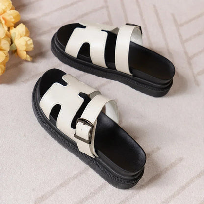 Elegante Milano Damen Slipper Italienischer Stil Leder