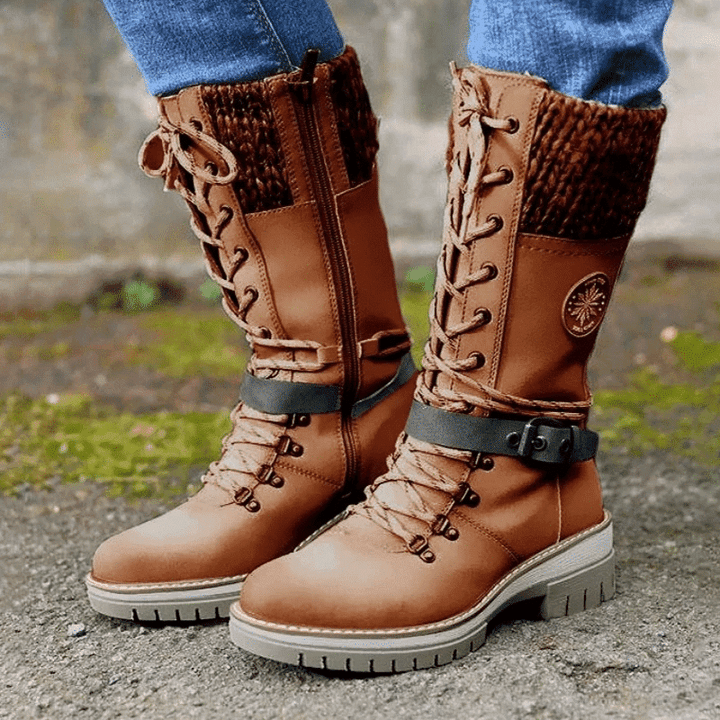 Damen Schnürstiefel Mittlere Schafthöhe Wintertauglich